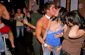 Drunk girls get wild and crazy with a bevy of male strippers at their beckon 38078279