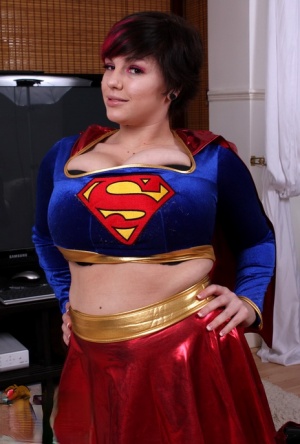 Cosplay girl Dors Feline reveals the super tits behind the super hero costume 85977372