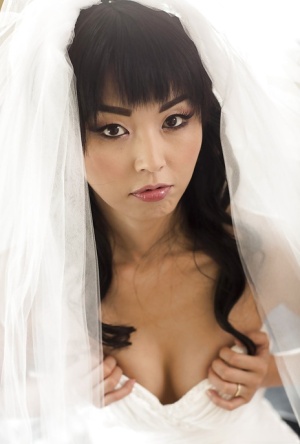 Hot Asian pornstar Marica Hase posing topless in wedding dress 89641372