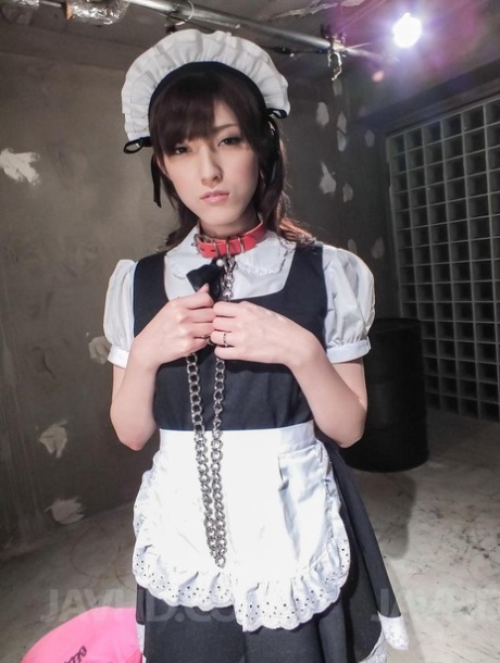Japanese girl Kanako Iioka is masturbated before giving a BJ in a maid uniform 63351824