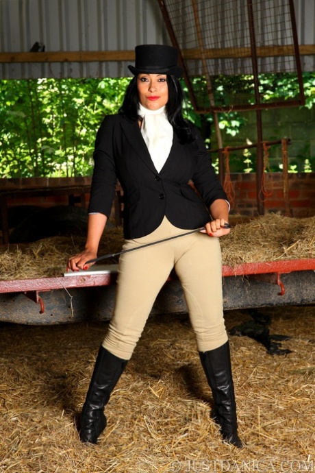 Hot MILF Danica Collins works free of riding apparel at a farm 15147697