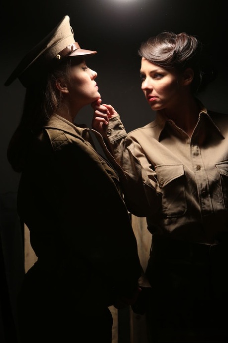 Sexy military girls Blue Angel & Cindy Hope finger each other's pussies 51615040