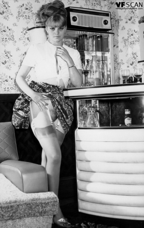 Hot vintage pornstars flashing sexy upskirts wearing sheer silk stockings 48042345