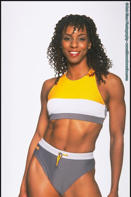 Ebony fitness model Madison Chase poses in activewear and lingerie as well 58791421