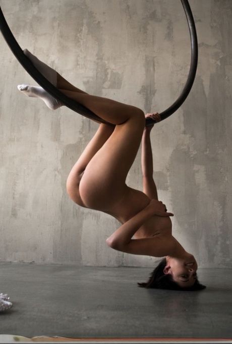 Sexy teen Sabrina G strikes great poses in white socks while doing acrobatics 68744214