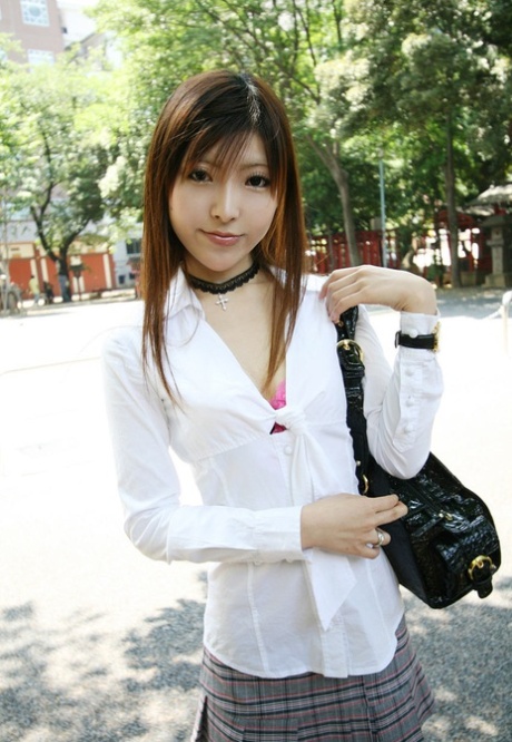 Japanese teen Miyo flashes her tits and panties in solo action 96726380