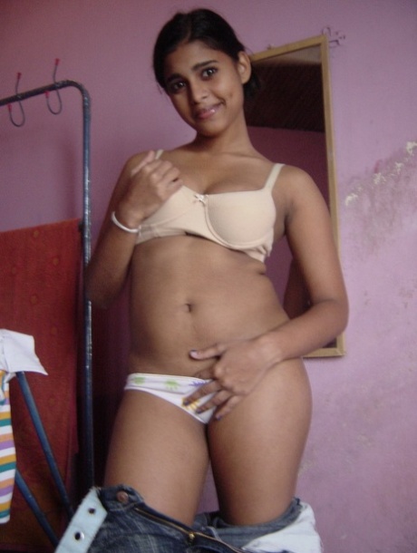 Indian solo girl fondles her large boobs after stripping to her panties 60957728