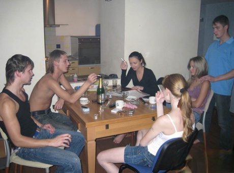 A group of teen couples swap partners during drunk group sex 81973419
