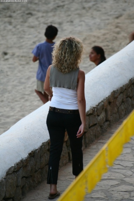 Sexy teen girls are followed in public places by a creepy voyeur 97689278