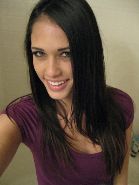 Skinny girl Tiffany Thompson takes nude selfies in a bathroom mirror 48416141