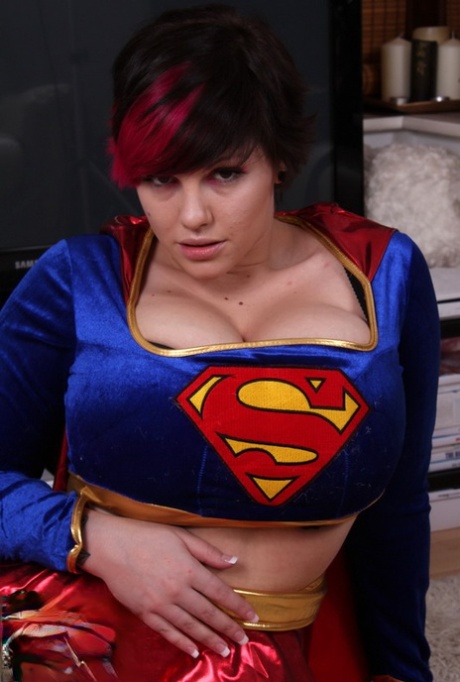 Cosplay girl Dors Feline reveals the super tits behind the super hero costume 85977372