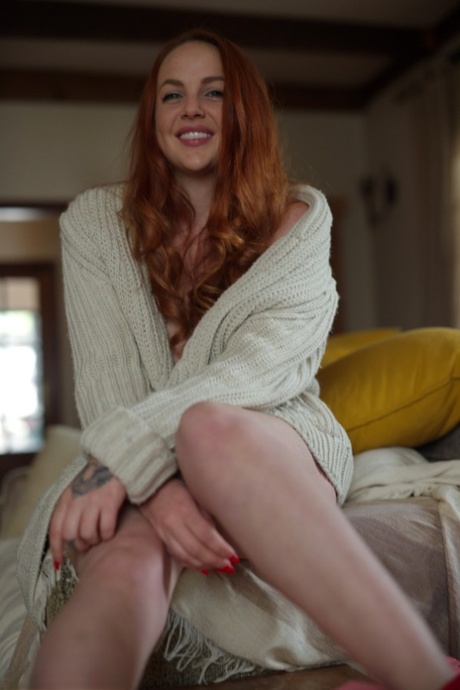 British redhead Kara Carter shows her natural tits in Elven slippers 21203387