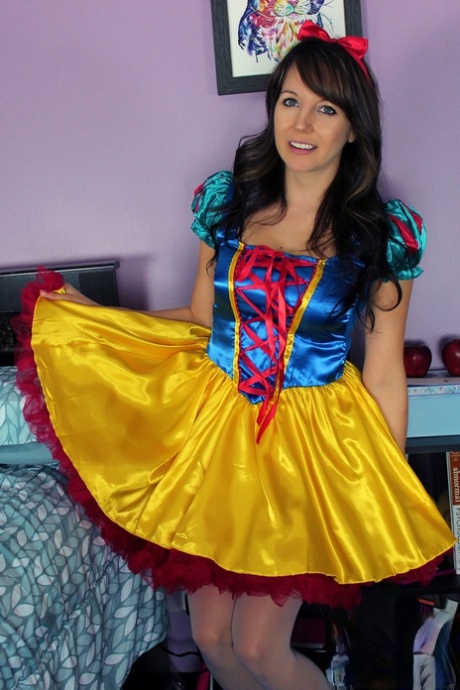 Brunette amateur Andi Land exposes herself while wearing a Snow White outfit 12459558