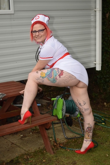 Tattooed nurse Mollie Foxxx gives a male patient a handjob and blowjob 43446987