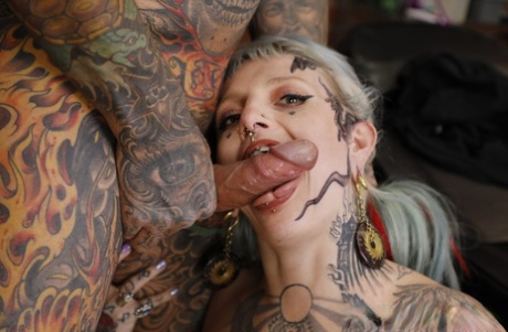 Platinum blonde River Dawn gets banged after receiving a face tattoo 86565125