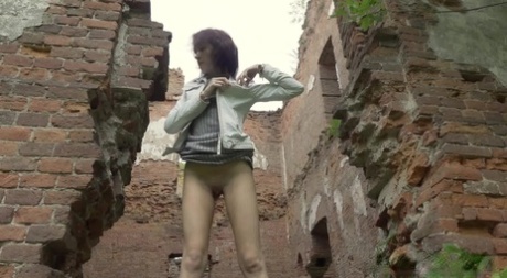 Pretty European squats to pee in the ruins