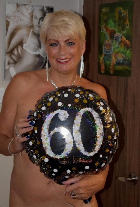 Blonde lady Dimonty gets totally naked for her sixtieth birthday 55659539