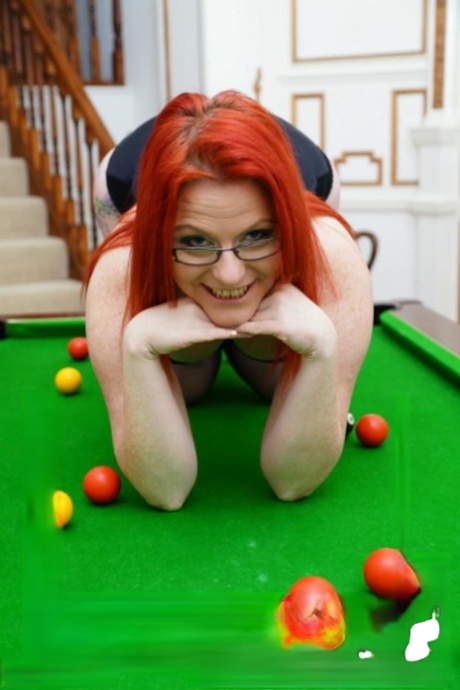 Redheaded amateur Mollie Foxxx has lesbian sex on top of a pool table 65913819