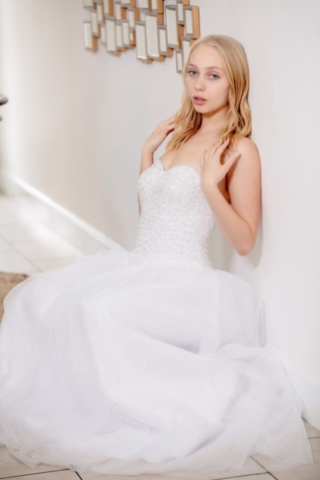 Petite blonde Braylin Bailey has sex while wearing her mother's wedding dress 24399151