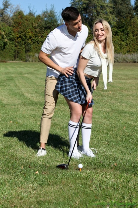 Blonde MILF Alex Charger bangs her stepson after a round of golf 83926601