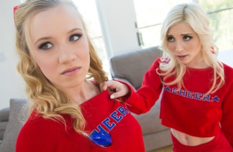 Amateur teens Piper Perri and Bailey Brooke shed cheerleader outfits 81761062