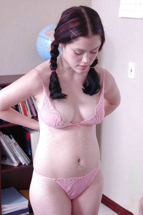 Nasty brunette schoolgirl teen Crystal undressing her titties 89389003
