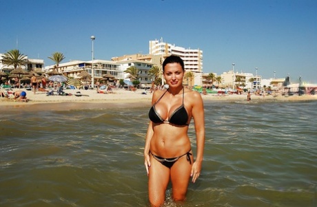Fabulous Aletta Ocean poses outdoor on the beach in bikini 48956570