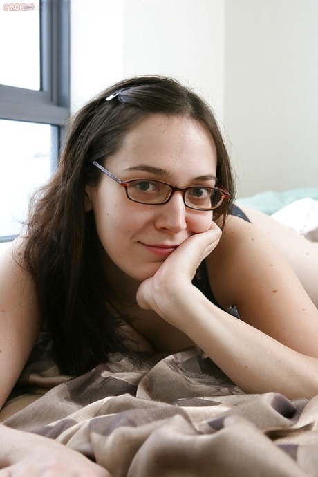 Nerdy brunette amateur Gabrielle bends over for hairy cunt spreading 79702095