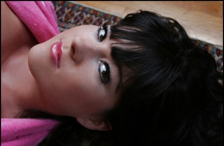 BBW Rachel Aldana lying on the floor with her boobs exposed 84283248