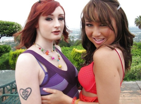 Hot lesbians in miniskirts Jesse Jordan and her friend spread pussy 61207754