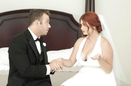 Fat redheaded chick Lennox Luxe banging cock in wedding attire 87836053