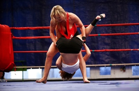 Catfight in the wrestling ring turns into hot lesbian action 67309840