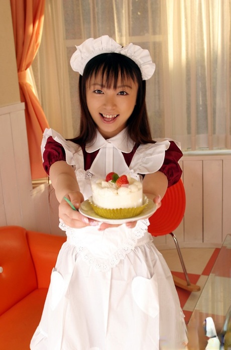 Teenage asian maid with tiny tits Emiru Momose slipping off her uniform 99717805
