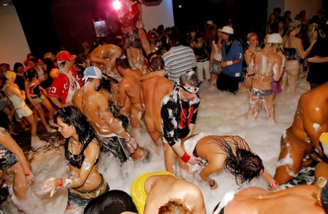 Luscious gals enjoy a wild sex orgy at the european foam party 72581050